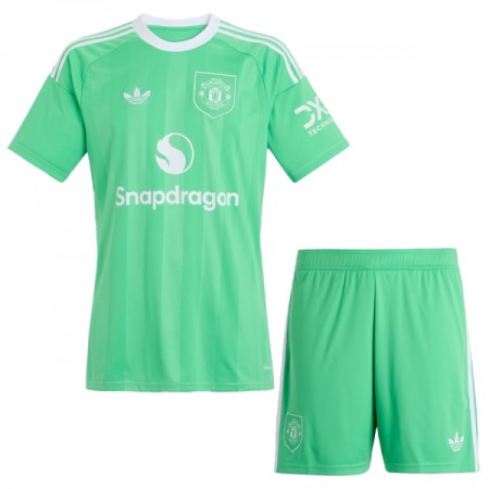 Manchester United Brankářské Zelená 2025-26 - Dětské Fotbalové Dresy (S/S) Manchester United Brankářské Zelená 2025-26 - Dětské Fotbalové Dresy (S/S)